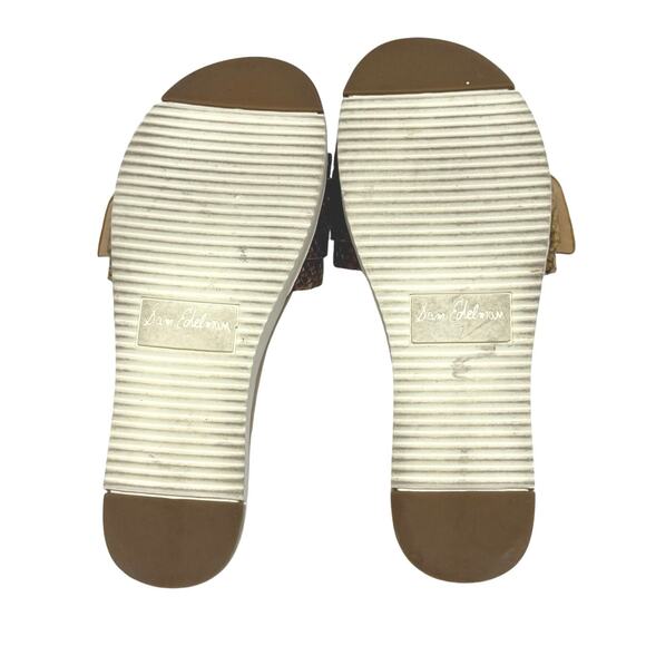 Sam Edelman Ariane Platform Slide Sandal Leather Medallion Gold Size 7 - Picture 8 of 9